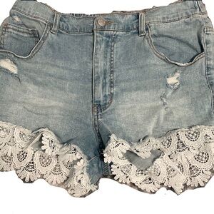 Lace Jean Shorts